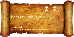 Porter Péter névjegykártya